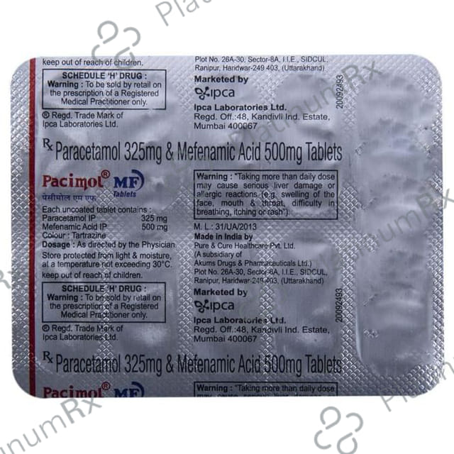 Pacimol MF 500/325mg Tablet 10s