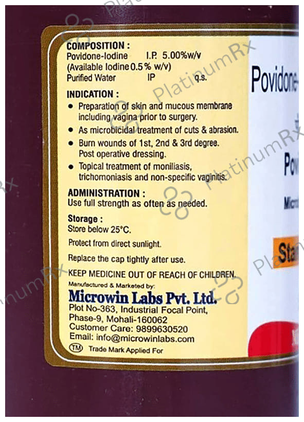 Microwin Povishield 5% Microbicidal Solution Standardised 500 Solution