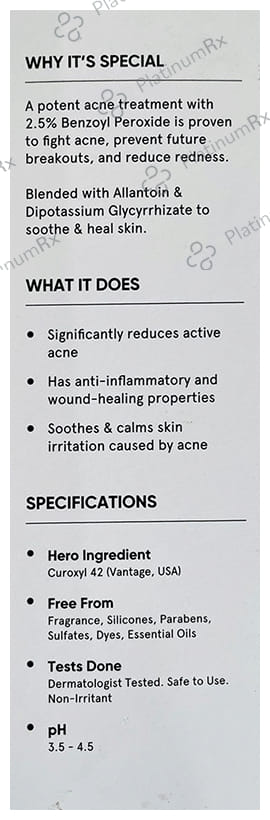 Minimalist Rx Benzoyl Peroxide 2.5% Spot Treatment Gel 30ml
