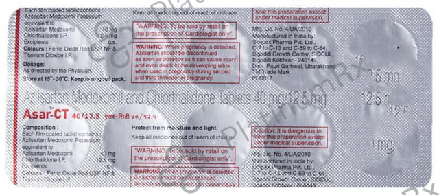 Asar CT 40/12.5mg Tablet 10s
