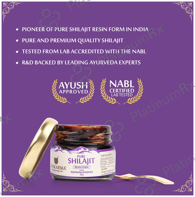 Upakarma Ayurveda Pure Shilajit Resin Form with Ashwagandha 20gm