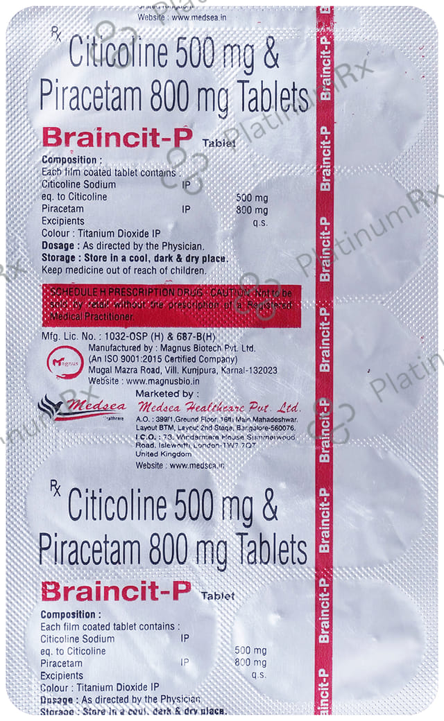 Braincit P 500/800mg Tablet 10s