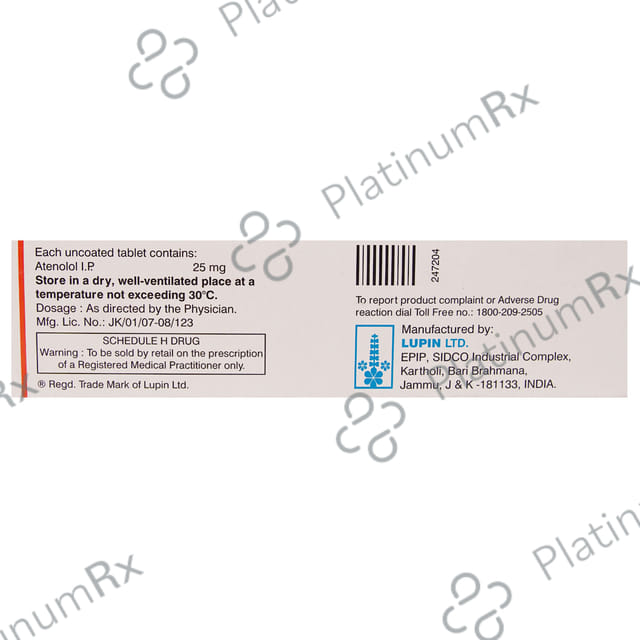 Atenova 25mg Tablet 14s