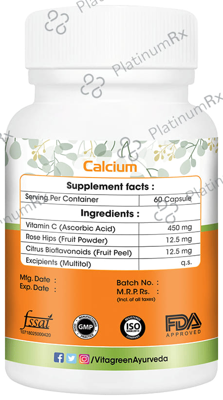 Vitagreen Calcium 500mg Capsule