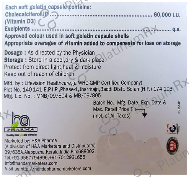 H & A Pharma Soliben D3 60000IU Capsule 4s