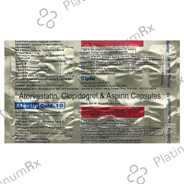Atorlip Gold 10/75/75mg Capsule 10s
