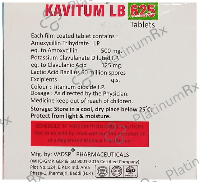 Kavitum LB 625mg/60M Tablet 6s