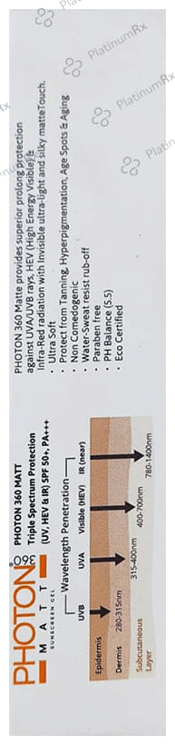 Photon 360 Matt SPF 50+ PA+++ Sunscreen Gel 50ml