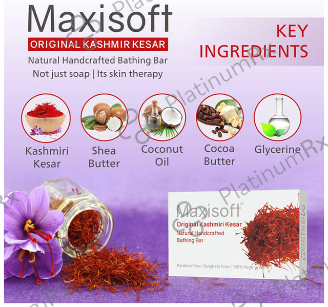 Maxisoft Original Kashmiri Kesar Bathing Bar (75gm Each) 6 units