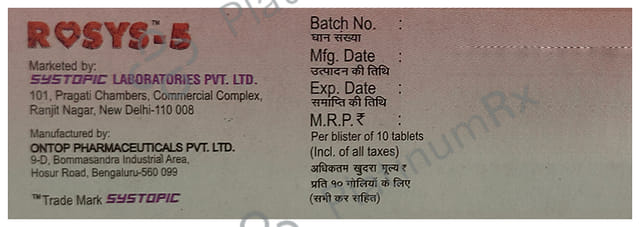 Rosys 5mg Tablet 10s