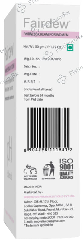 Fairdew PH Balanced Fairness Cream for Women (50gm Each) 4 Tube