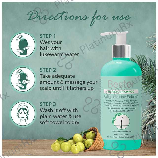 Bester Herbal Shampoo Complete Hair Soution (300ml Each) 1 Bottle