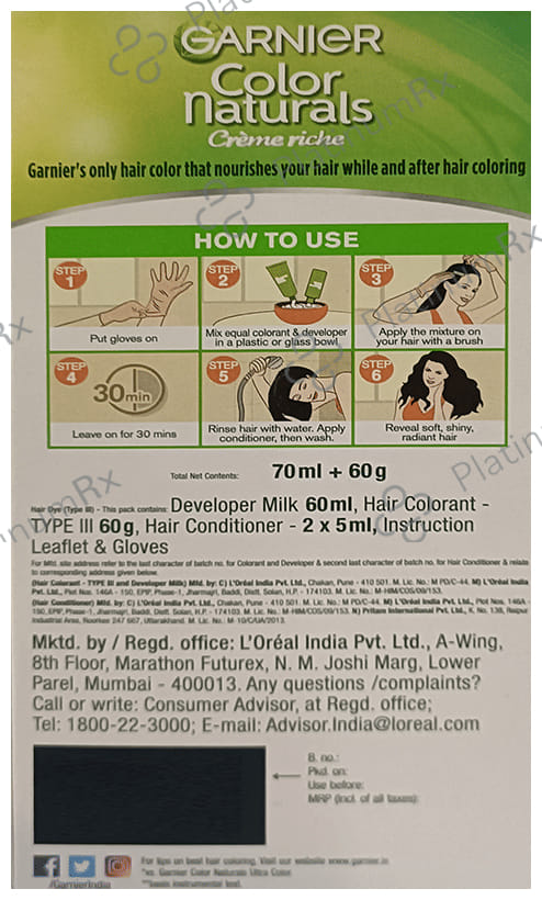 Garnier Color Naturals Creme Rich Hair Color Natural Black