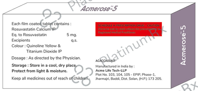 Acmerose 5mg Tablet 10s Acmedix Pharma LLP