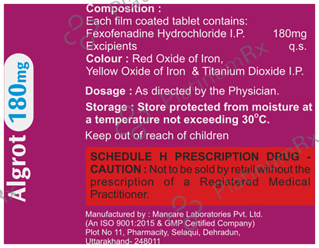 Algrot 180mg Tablet 10s