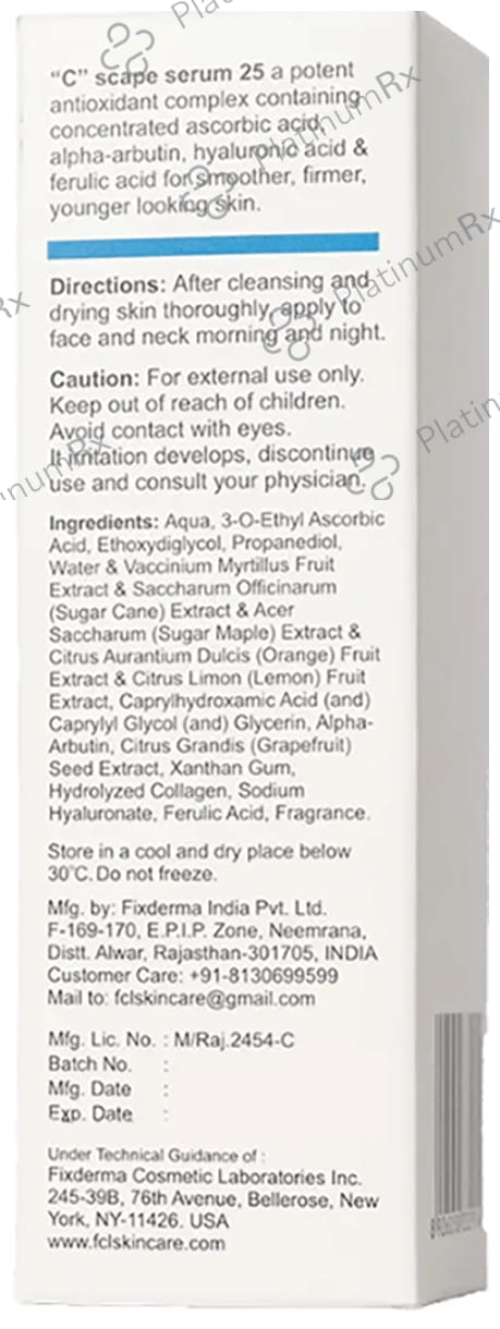 Fixderma "C" Scape 25 Antioxidant Serum 30 ml