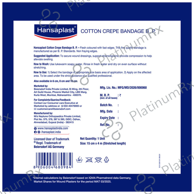 Hansaplast Cotton Crepe Bandage B.P. 15cm x 4m