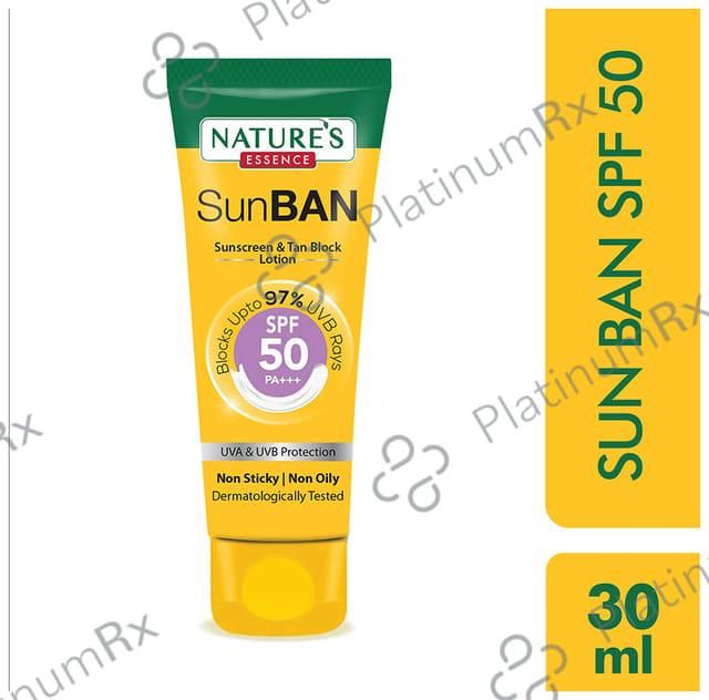 Nature's Essence Sunban Sunscreen & Tan Block SPF 50 PA+++ Lotion 30 ml