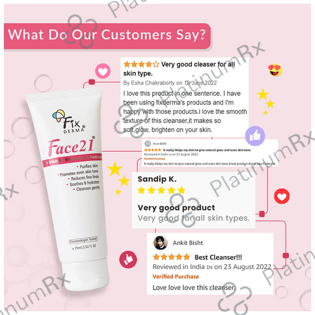 Fixderma Face 21 Cleanser for Brightening & Radiance