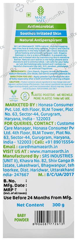 Made Safe Mamaearth Baby Powder 300gm