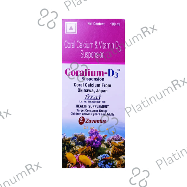 Coralium D3 200mg/125IU Suspension 100ml