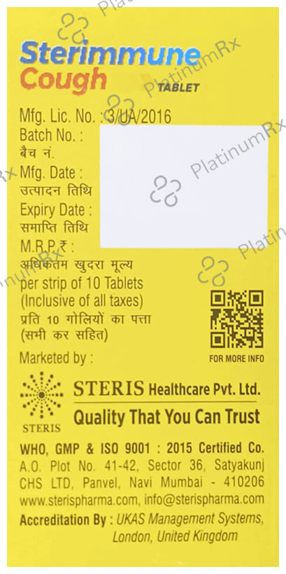 Sterimmune Cough 100/2.5/4mg Tablet 10s