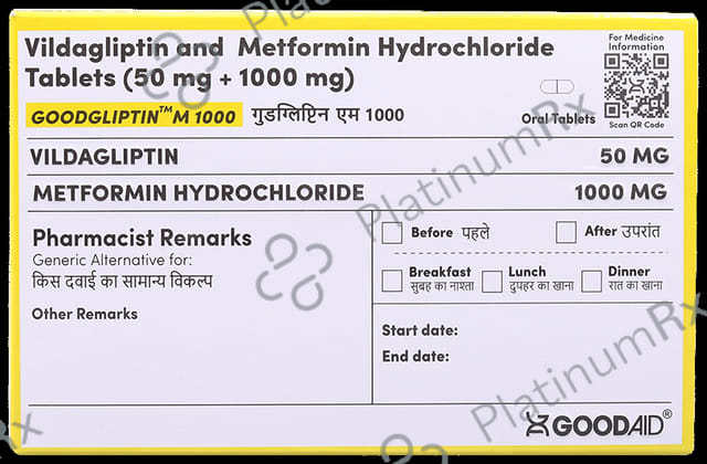 Goodgliptin M 1000/50mg Tablet 10s