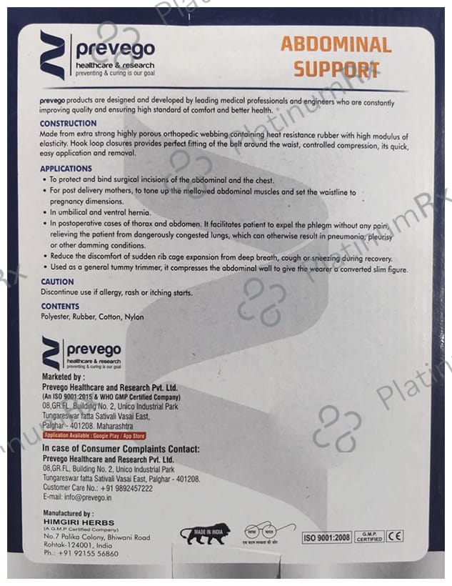 Prevego's Abdominal Support Small