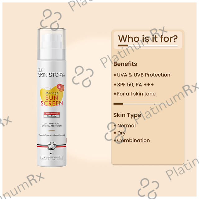 The Skin Story Sunscreen Moringa SPF 50+ Cream 40gm