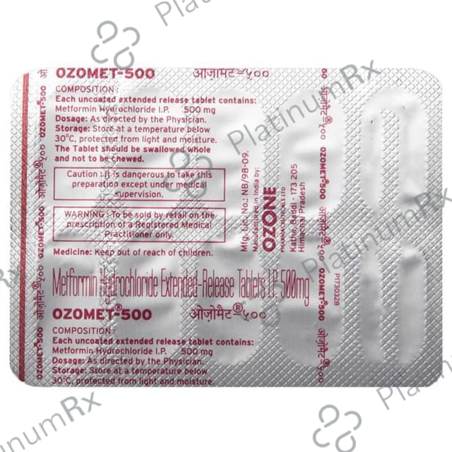 Ozomet 500mg Tablet ER 10s