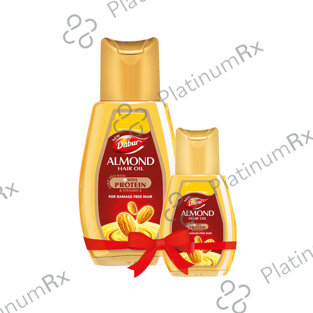 Dabur Almond Hair Oil with Soya Protein & Vitamin E - For Damage Free Hair with 200ml Hair Oil Free 500 ml