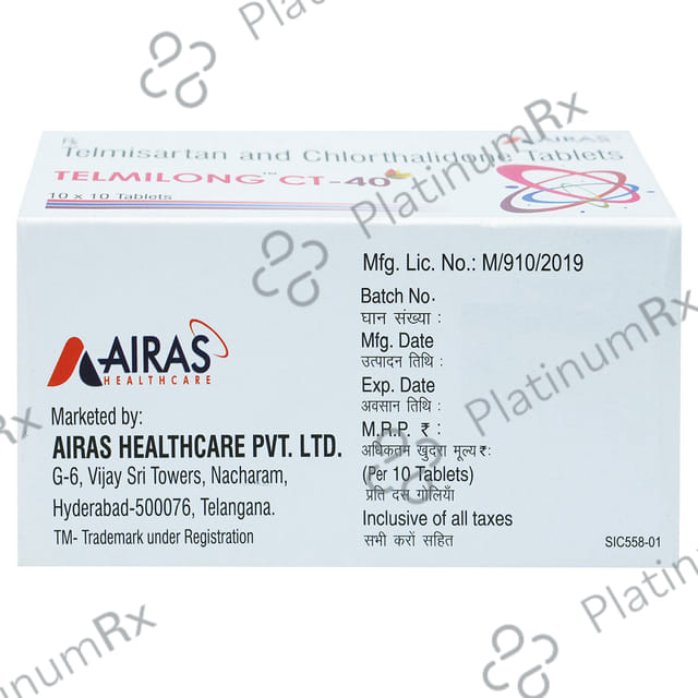 Telmilong H 40/12.5mg Tablet 10s