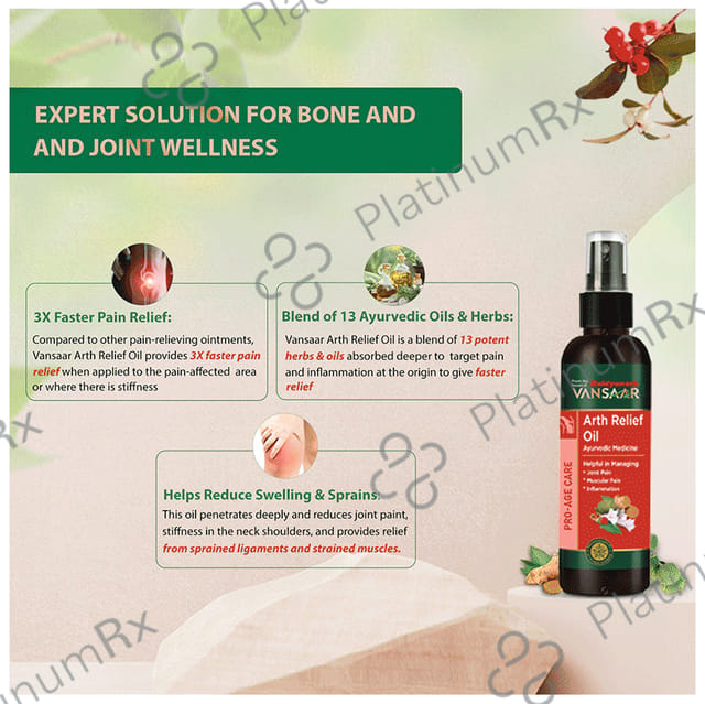 Vansaar Arth Relief Oil- Ayurvedic Joint & Muscle Pain Relief Oil 50 ml