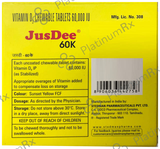 Jusdee 60K Chewable Tablet 4s