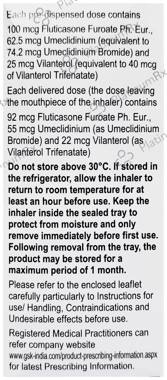 Trelegy Ellipta Powder For Inhalation 30MDI