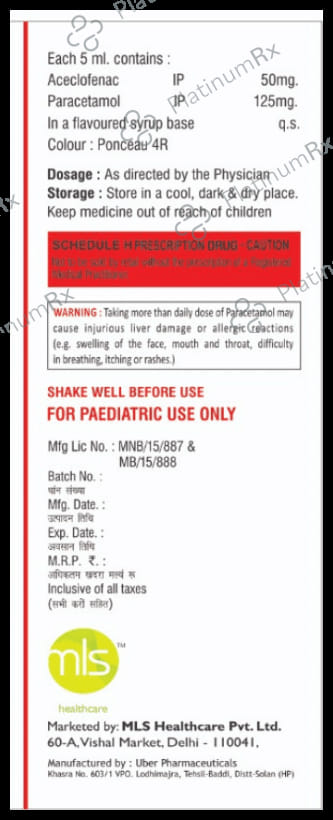 Acn P 50/125mg Oral Suspension Mango 60ml