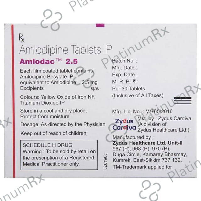 Amlodac 2.5mg Tablet 30s