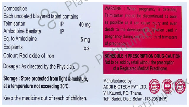 Erisart 5/40mg AM Tablet 10s
