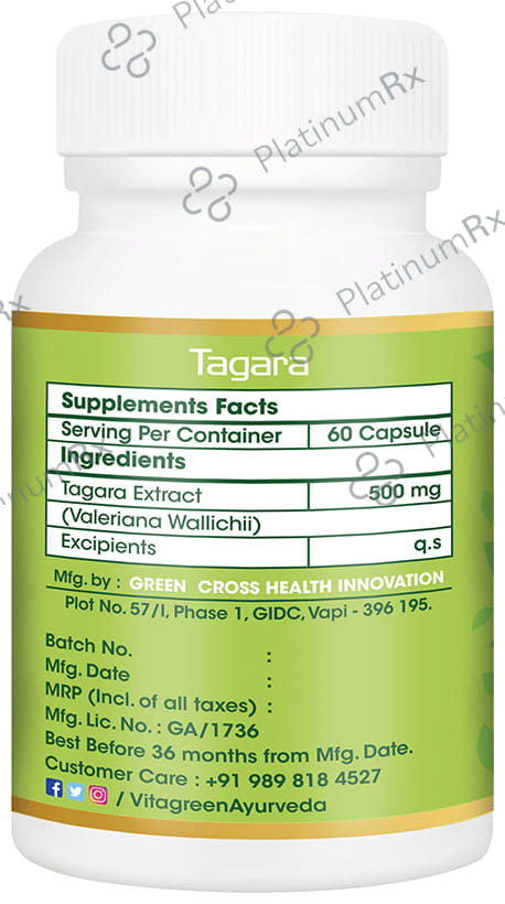Vitagreen Tagara 500mg Capsule