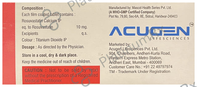 Rosuzar 10mg Tablet 10s