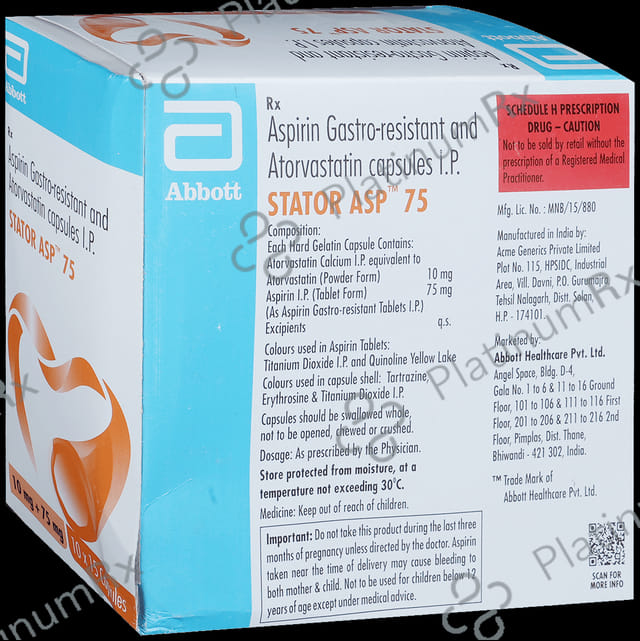 Stator Asp 75/10mg Capsule 15s