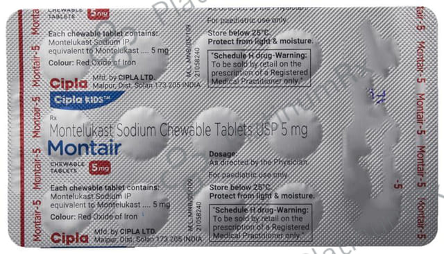 Montair 5mg Strawberry Flavour Chewable Tablet 15s