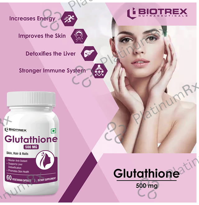 Biotrex Glutathione 500 mg Veg Capsule