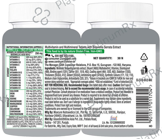 Centrum Adult 50+ Veg Tablets 30s