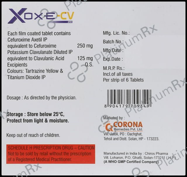 Xoxe CV 250/125mg Tablet 6s