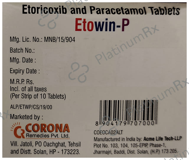 Etowin P 60/325mg Tablet 10s