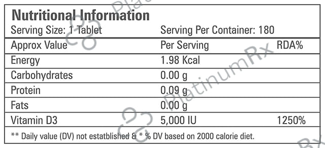 Abbie's Nutrition Plus Health Supplement Vitamin D3 60K Tablet 180s