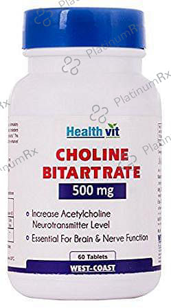 HealthVit Choline Bitartrate 500mg Tablet