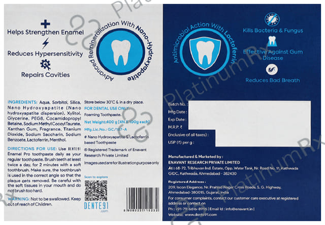 Dente 91 Cool Mint 100gm Toothpaste 4s