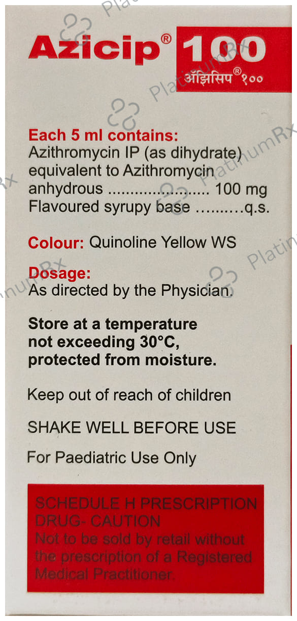 Azicip 100mg Oral Suspension 15ml